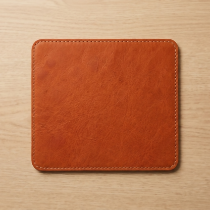 Handmade Leather Mouse Pad — Full-Grain Italian Leather, Desk Accessory